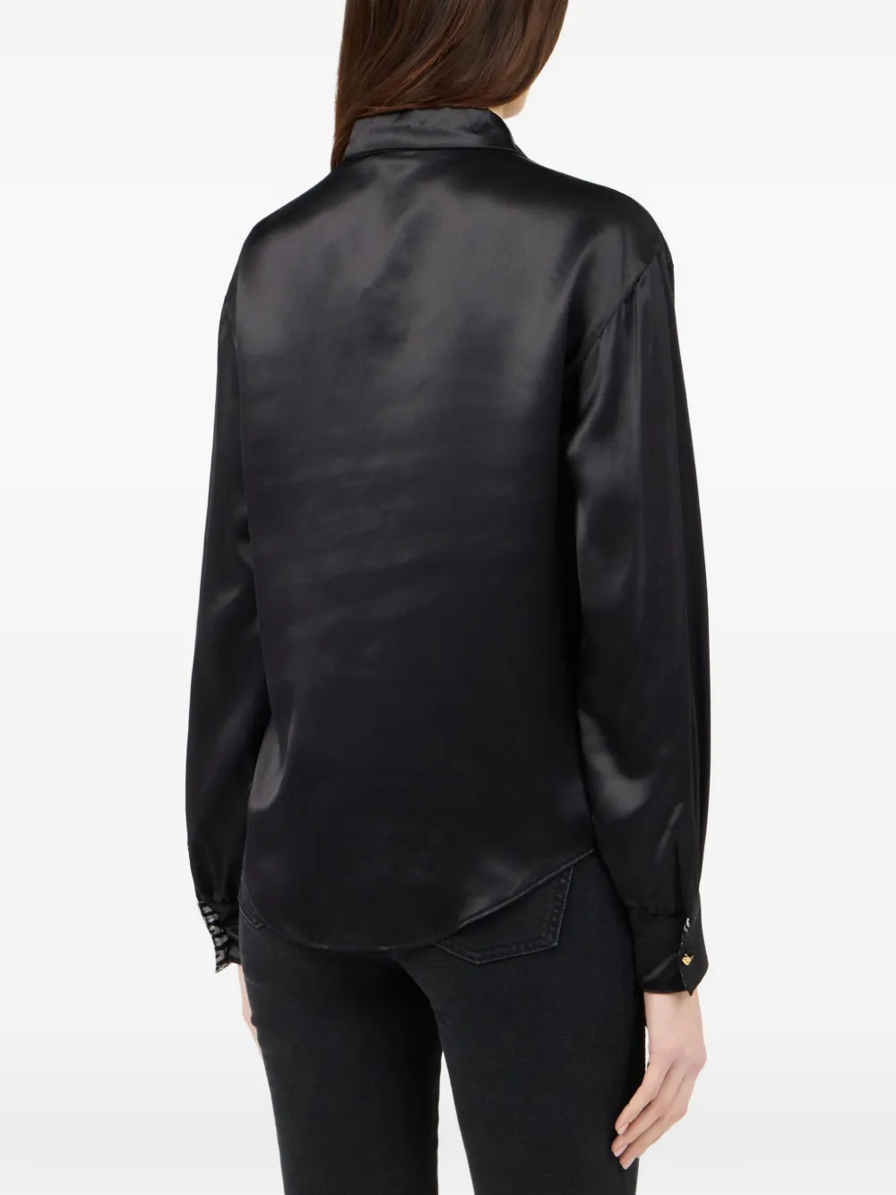 Roberto Cavalli silk button-down shirt Zwart