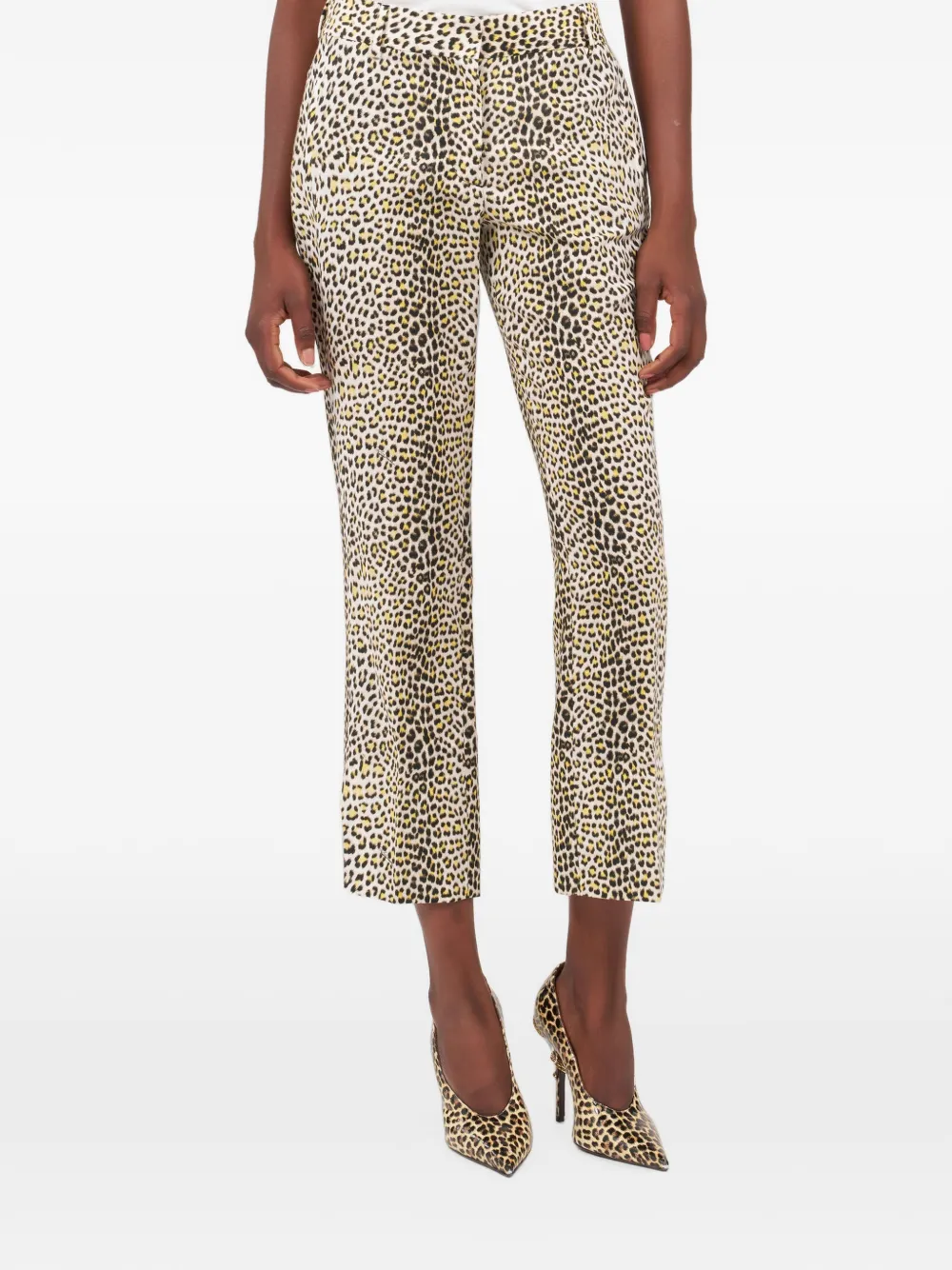 Roberto Cavalli leopard-print cropped trousers - Tons neutres Roberto Cavalli leopard-print cropped trousers - Tons neutres