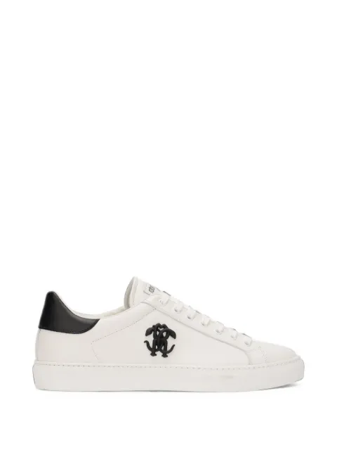 Roberto Cavalli logo-plaque leather low-top sneakers