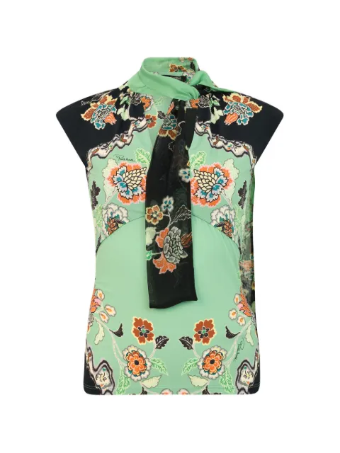 Roberto Cavalli floral-print tie-neck blouse