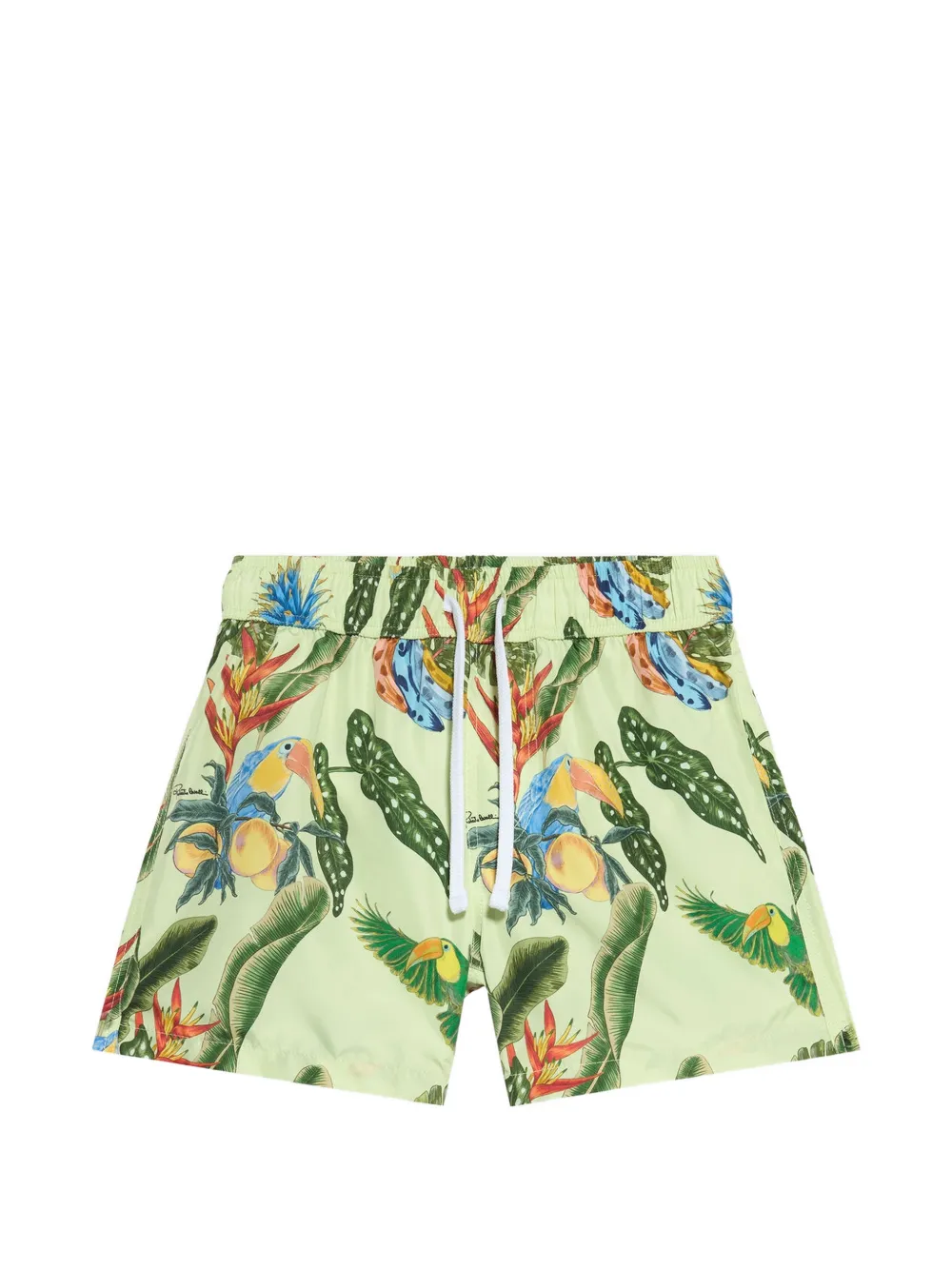 Roberto Cavalli Junior tropical-print drawstring swim shorts - Vert Roberto Cavalli Junior tropical-print drawstring swim shorts - Vert