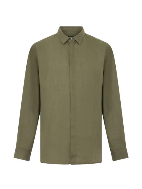 Roberto Cavalli logo-embroidered linen shirt