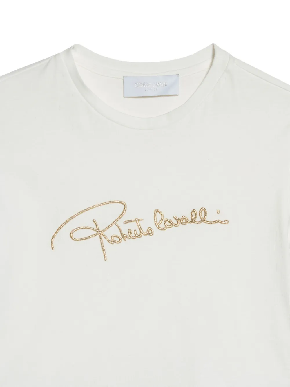 Roberto Cavalli Junior Jurk met geborduurd logo en jaguar-print Wit