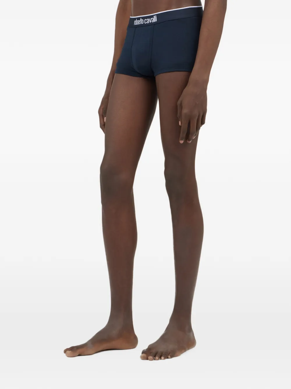 Roberto Cavalli Twee boxershorts met logoband Blauw
