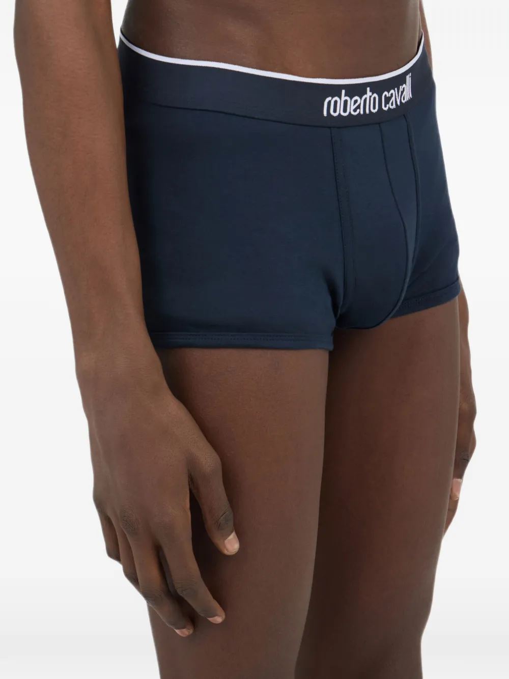Roberto Cavalli Twee boxershorts met logoband Blauw