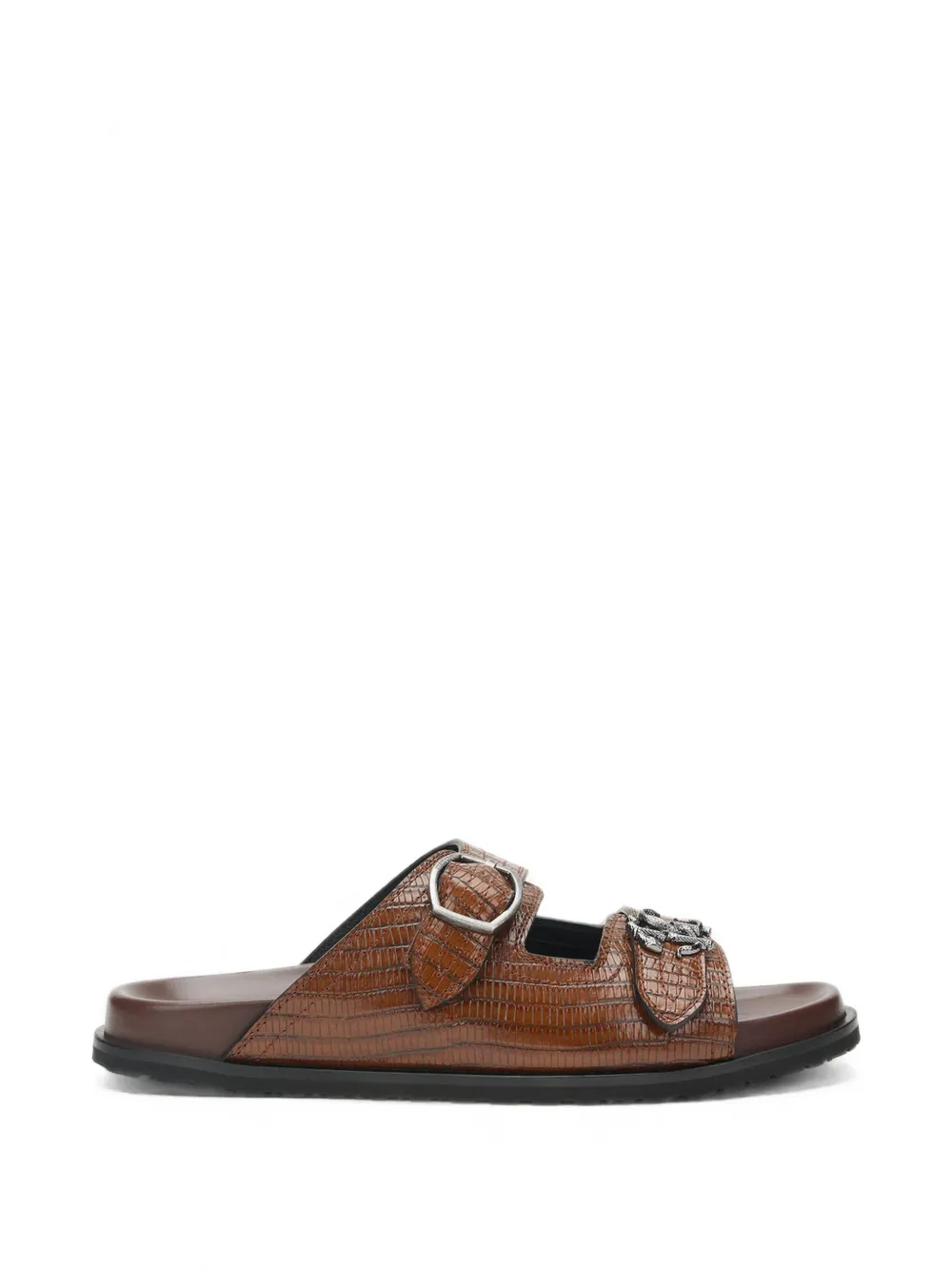 Roberto Cavalli croc-effect buckle-fastening slides - Marron Roberto Cavalli croc-effect buckle-fastening slides - Marron