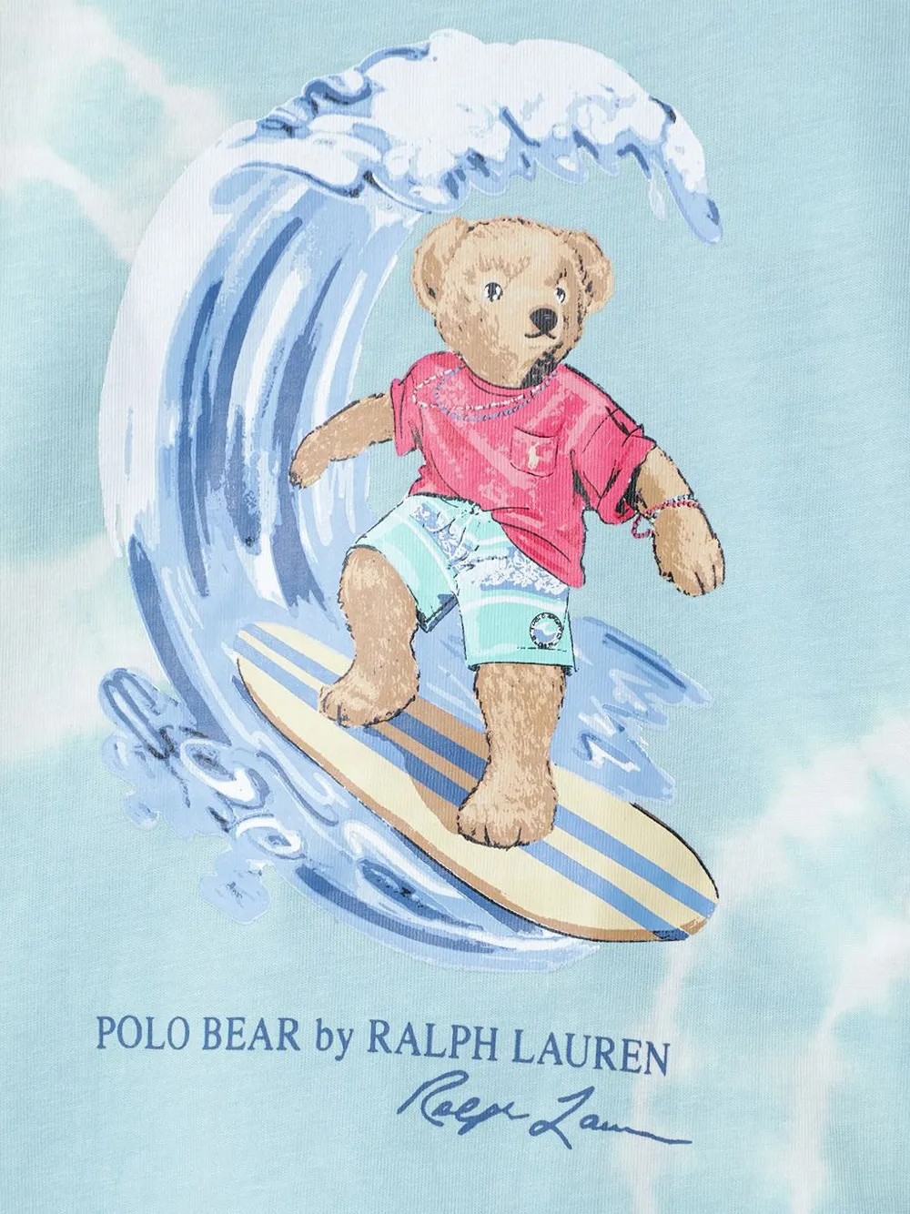 POLO RALPH LAUREN KIDS Polo Bear katoenen-T-shirt met tie-dye print Blauw