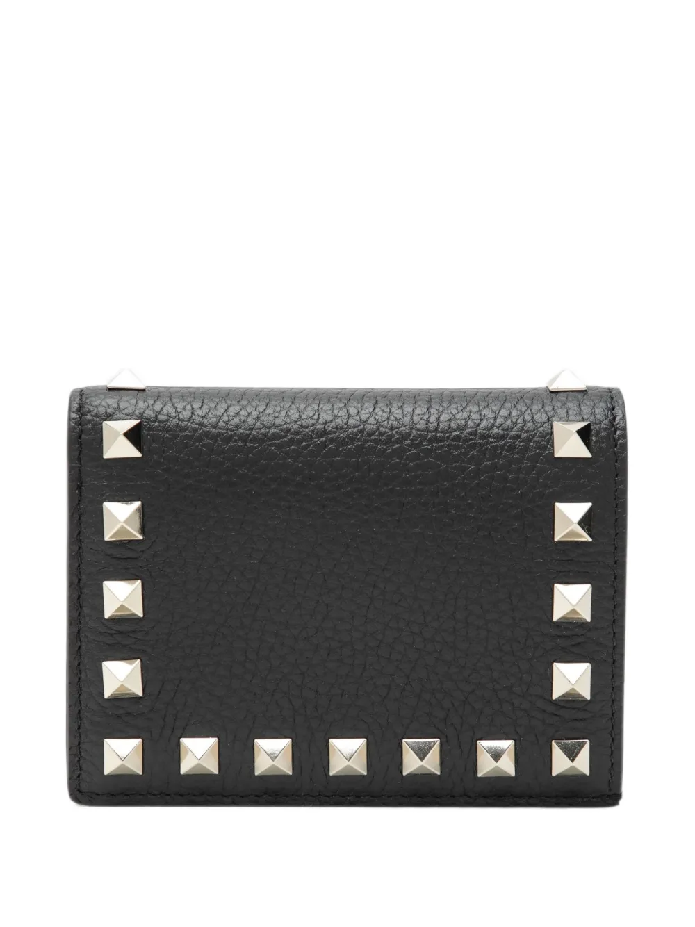 Valentino Garavani Kleines Rockstud Portemonnaie aus gekörntem Kalbsleder - Schwarz