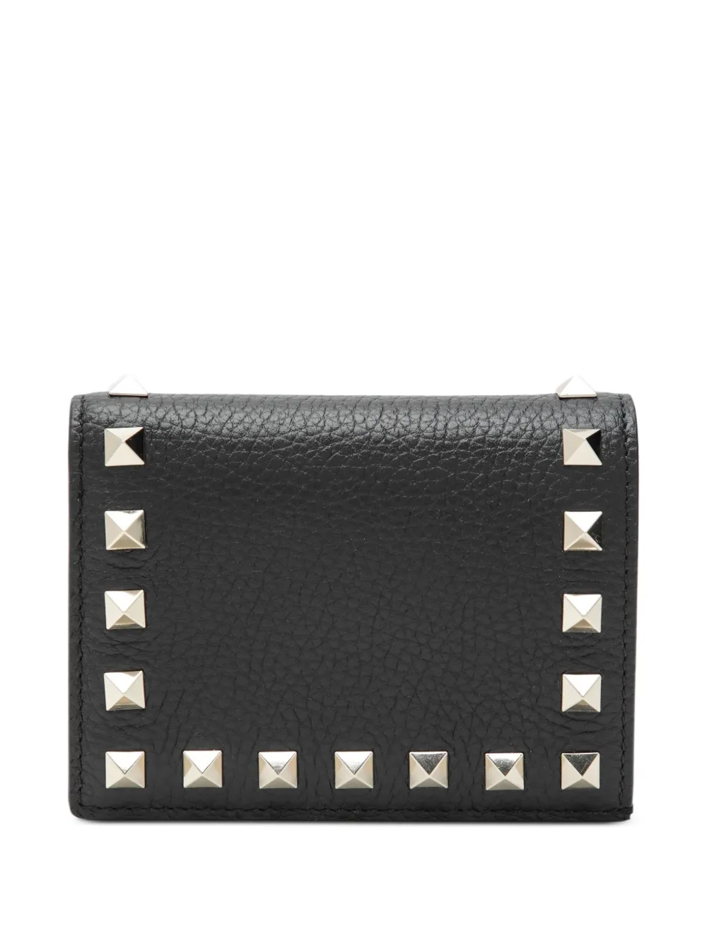 Valentino Garavani Kleines Rockstud Portemonnaie aus gekörntem Kalbsleder - Schwarz