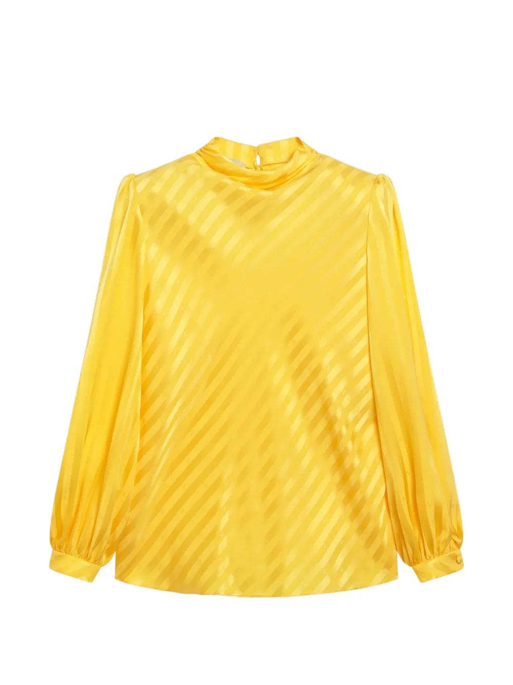Valentino Garavani stripe-jacquard high-neck blouse - Giallo