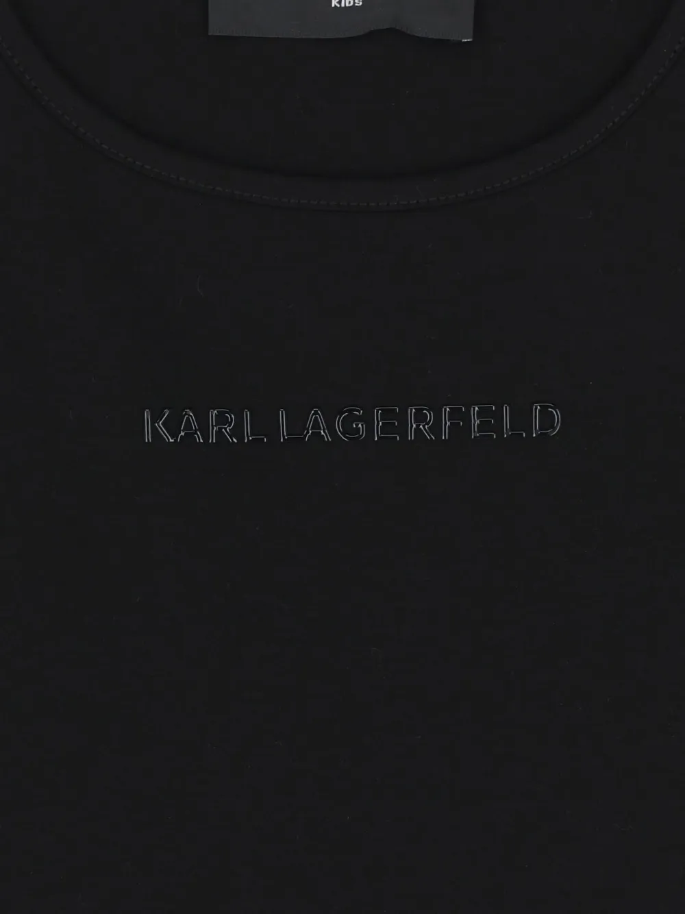 Karl Lagerfeld Kids Jurk met logoprint en ruches Zwart