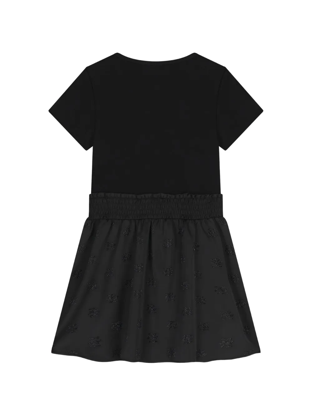 Karl Lagerfeld Kids Jurk met logoprint en ruches Zwart