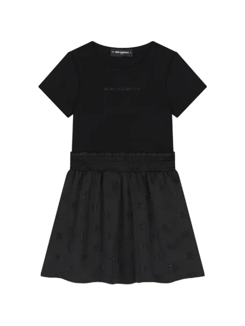 Karl Lagerfeld Kids logo-print ruffled dress