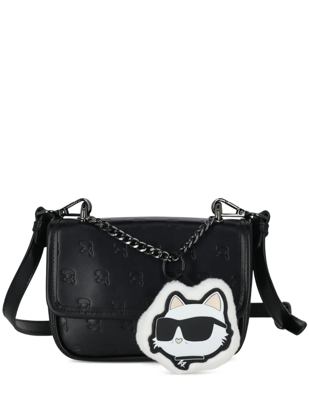Karl Lagerfeld Kids Mini Me schoudertas met monogram-reliëf Zwart