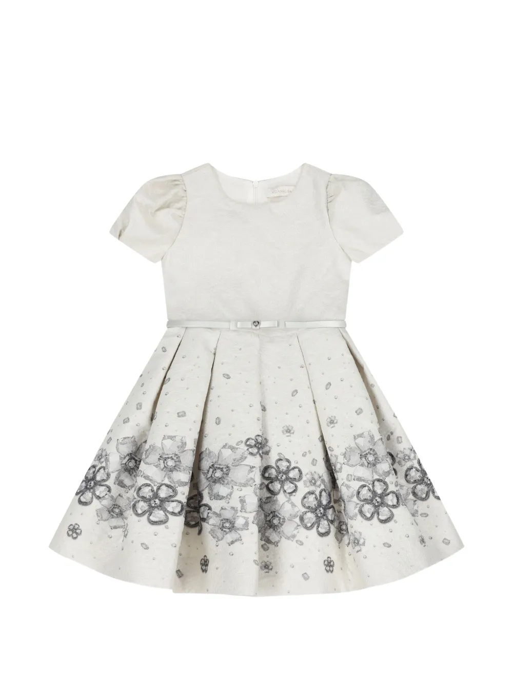 Monnalisa floral-print belted dress Beige