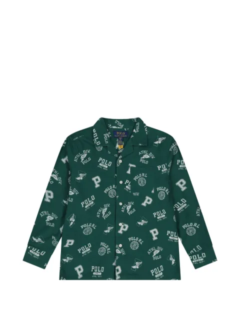 POLO RALPH LAUREN KIDS camisa oxford de algodón con estampado