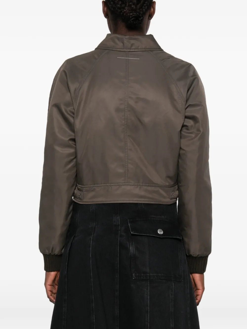 MM6 Maison Margiela cropped zip-up jacket Grijs