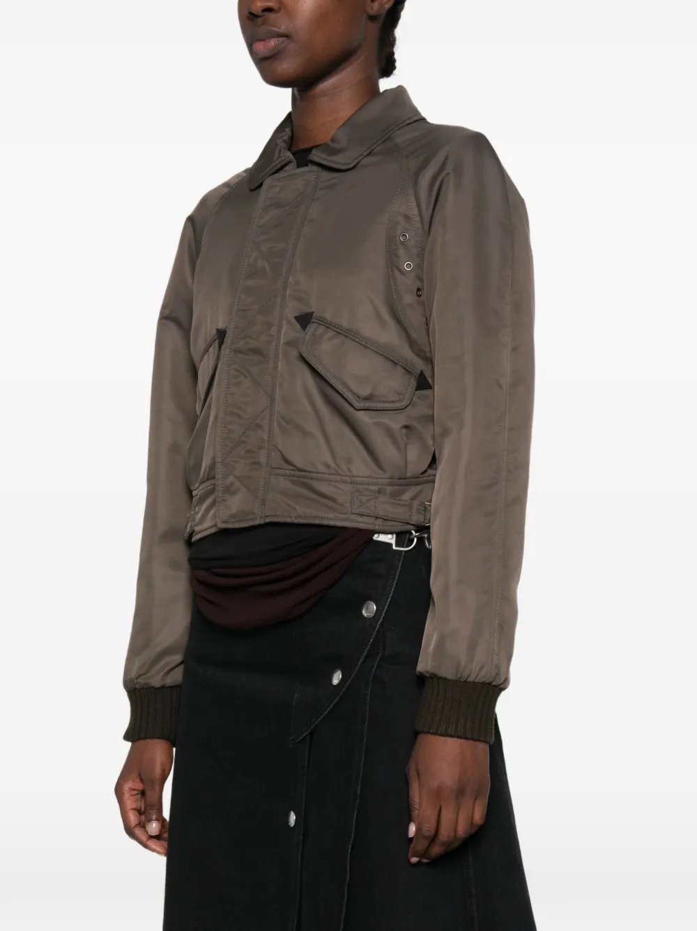 MM6 Maison Margiela cropped zip-up jacket Grijs