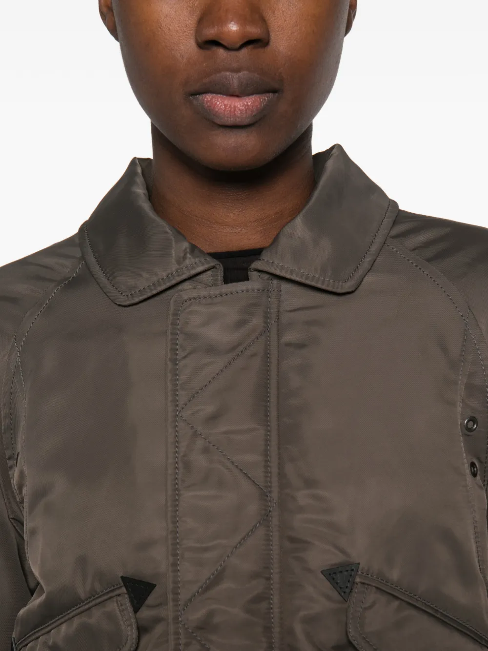 MM6 Maison Margiela cropped zip-up jacket Grijs
