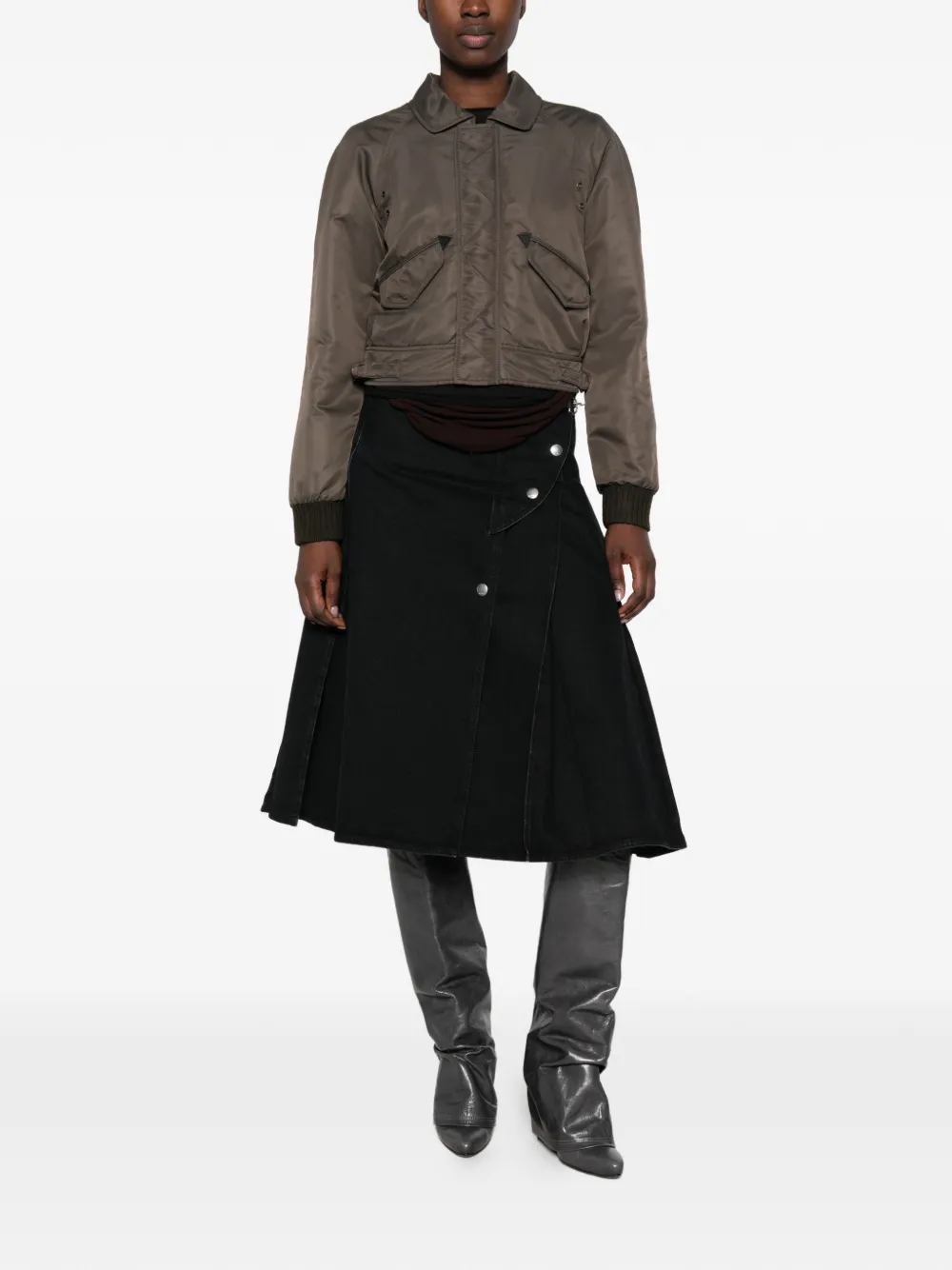 MM6 Maison Margiela cropped zip-up jacket Grijs