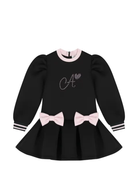 A-Dee Alivia bow-embellished pleated dress