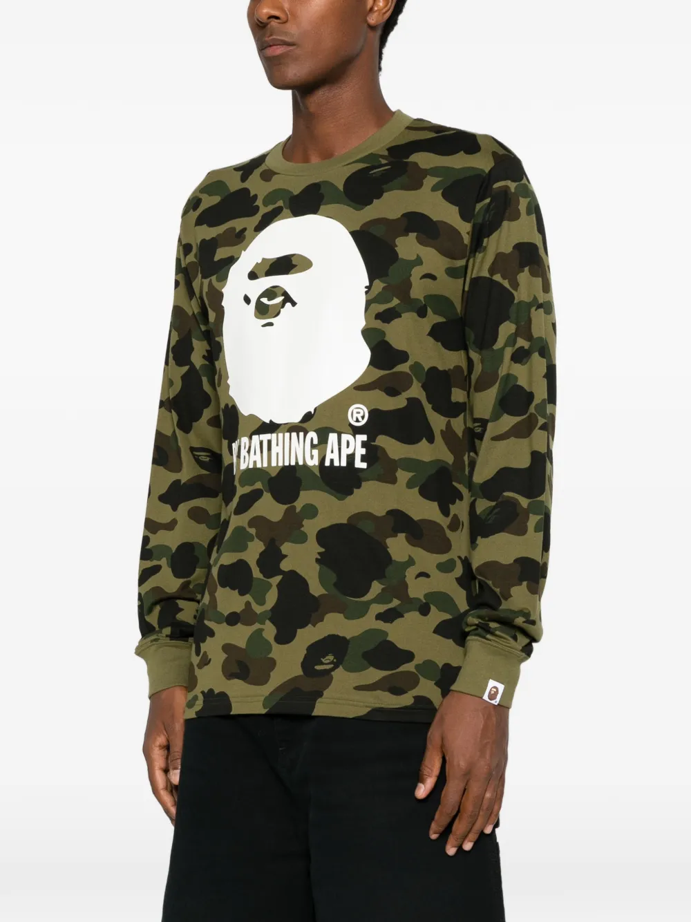 A BATHING APE 1st Camo Ape Head T-shirt Groen