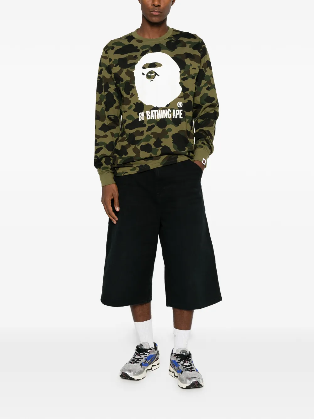 A BATHING APE 1st Camo Ape Head T-shirt Groen