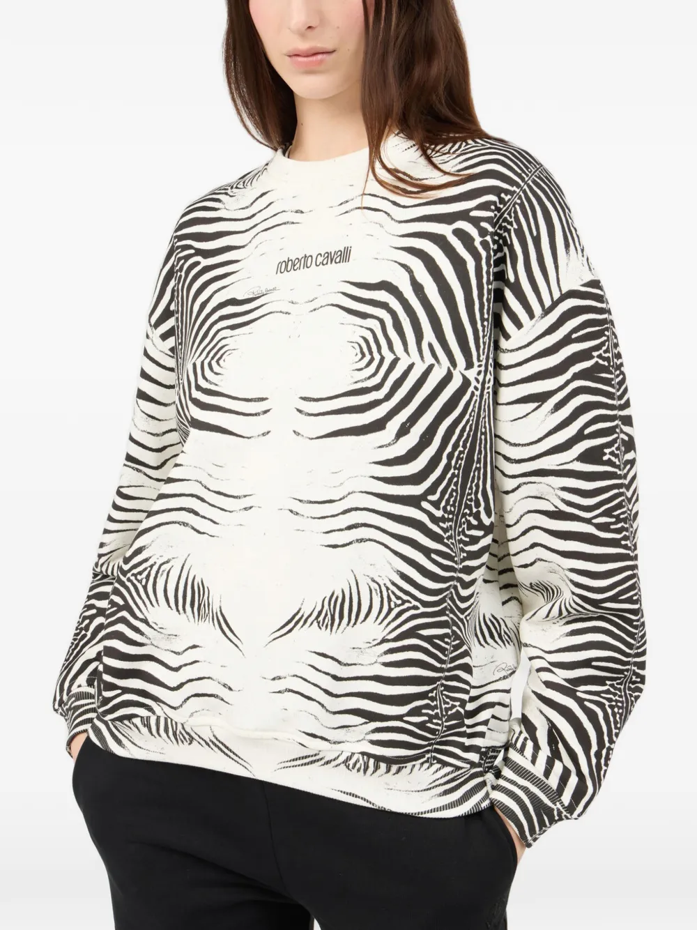 Roberto Cavalli Sweater met zebraprint Wit