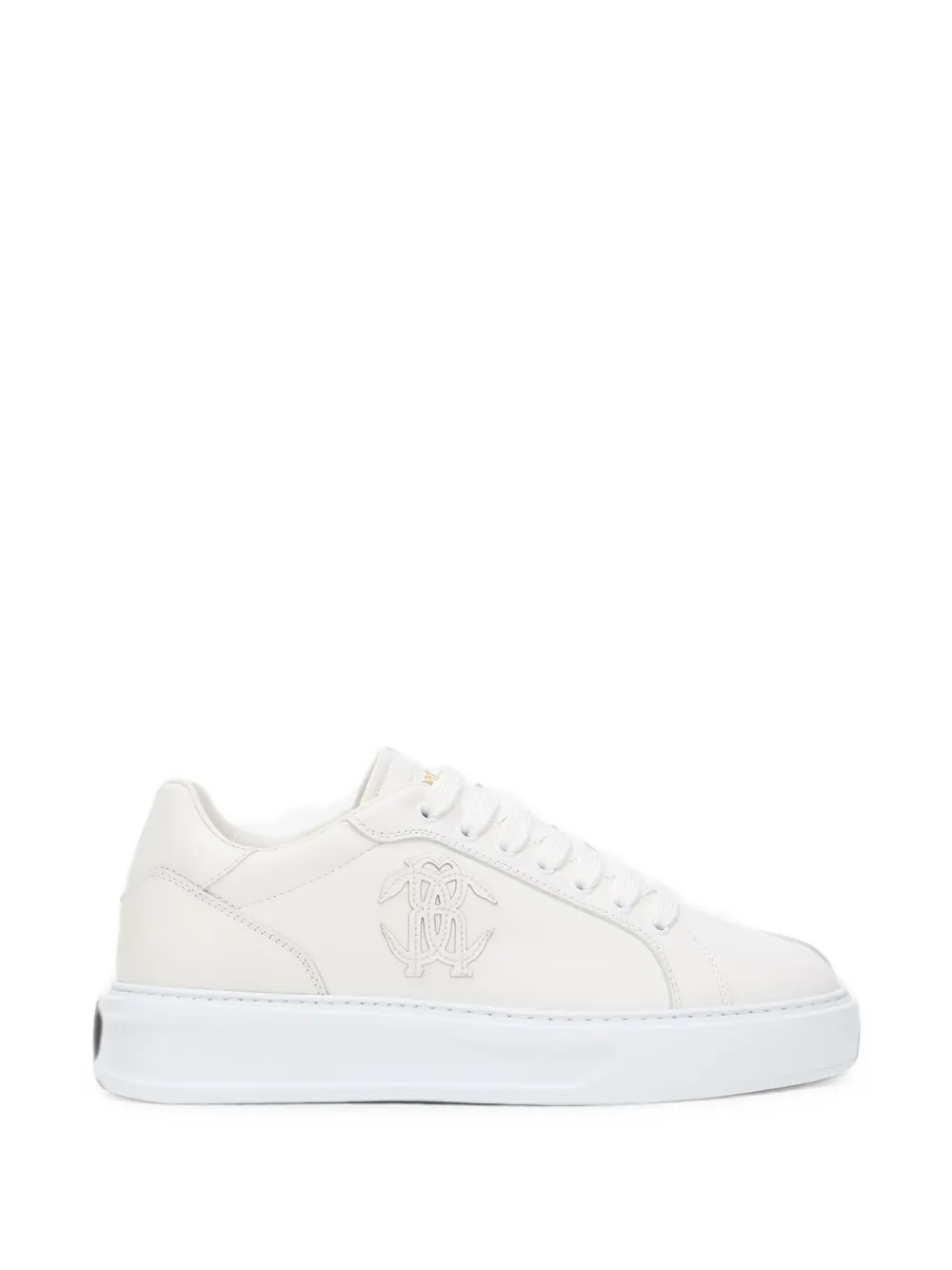 Roberto Cavalli logo-patch leather low-top sneakers