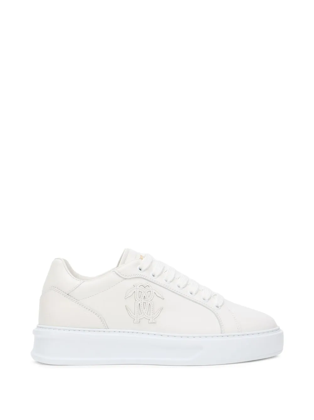 Roberto Cavalli logo-patch leather low-top sneakers - Weiß