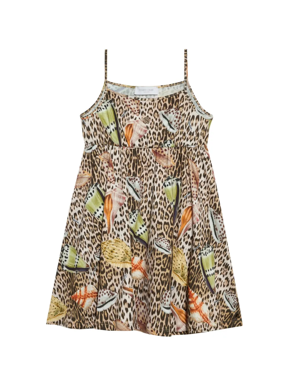 Roberto Cavalli Junior jaguar-print dress - Nude