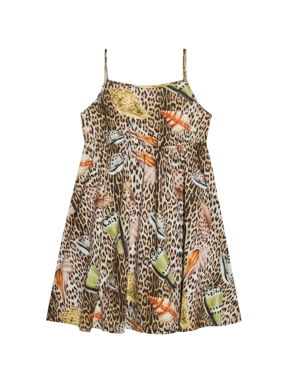 Roberto Cavalli Junior Jurk met jaguar-print Beige