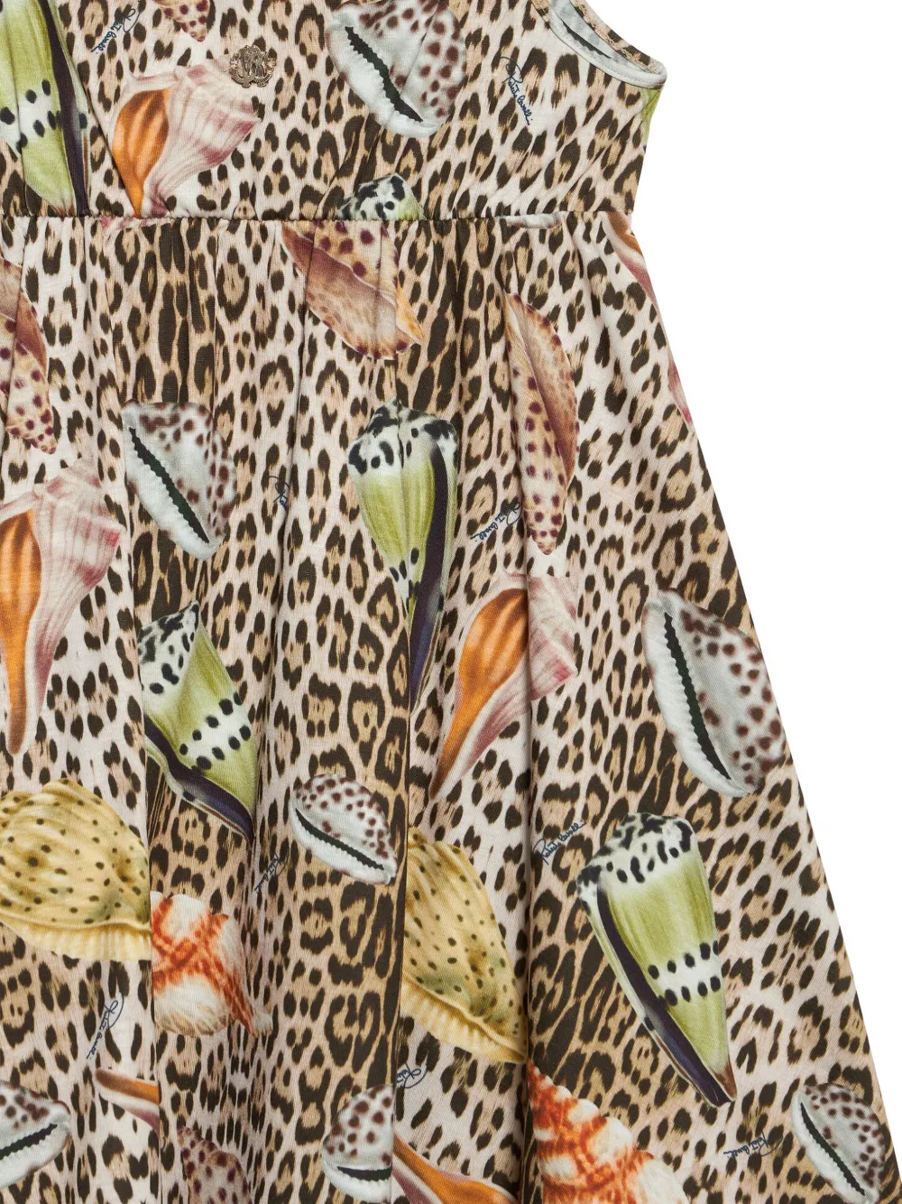Roberto Cavalli Junior Jurk met jaguar-print Beige