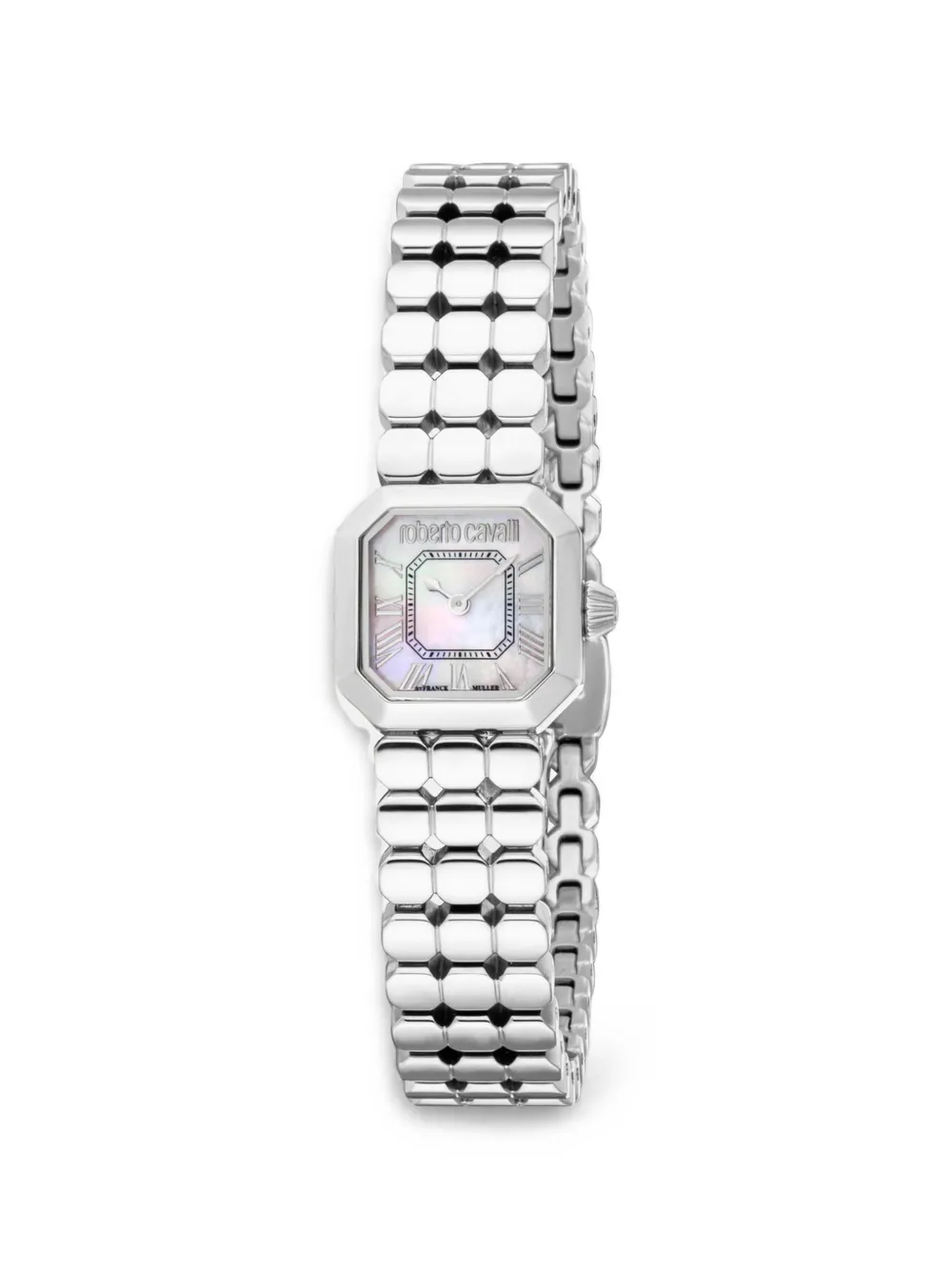 Roberto Cavalli octagonal mother-of-pearl 18mm watch - Bianco