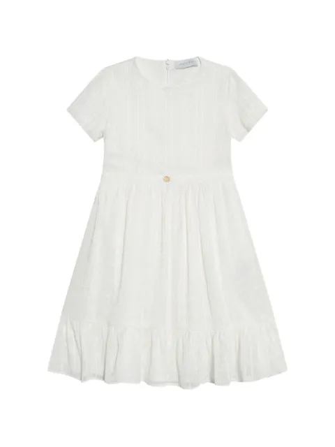 Roberto Cavalli Junior ruffled floral-embroidered mini dress