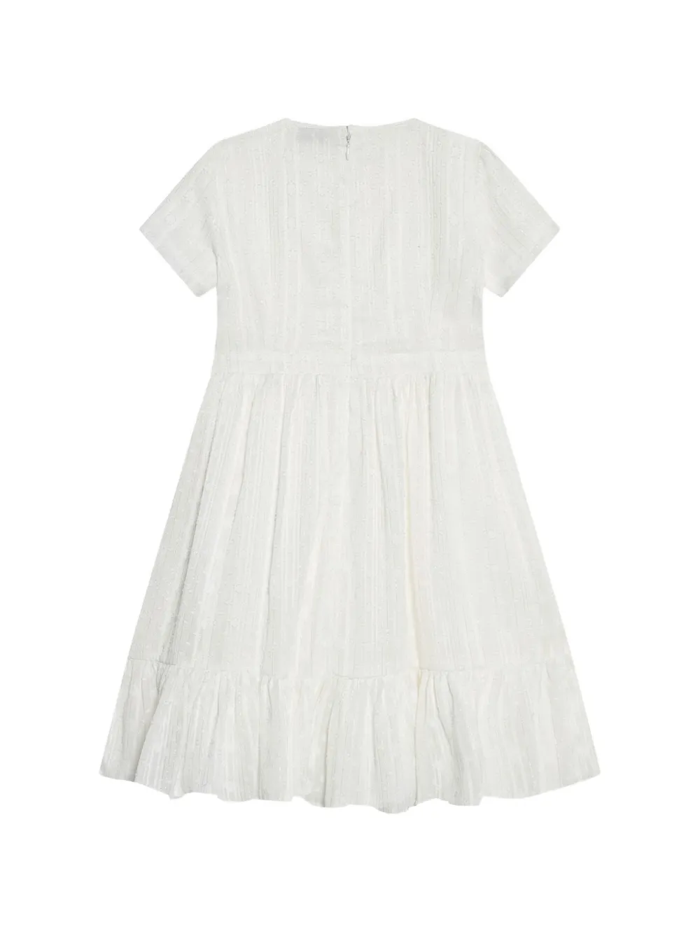 Roberto Cavalli Junior Mini-jurk met geborduurde bloemen en ruches Wit