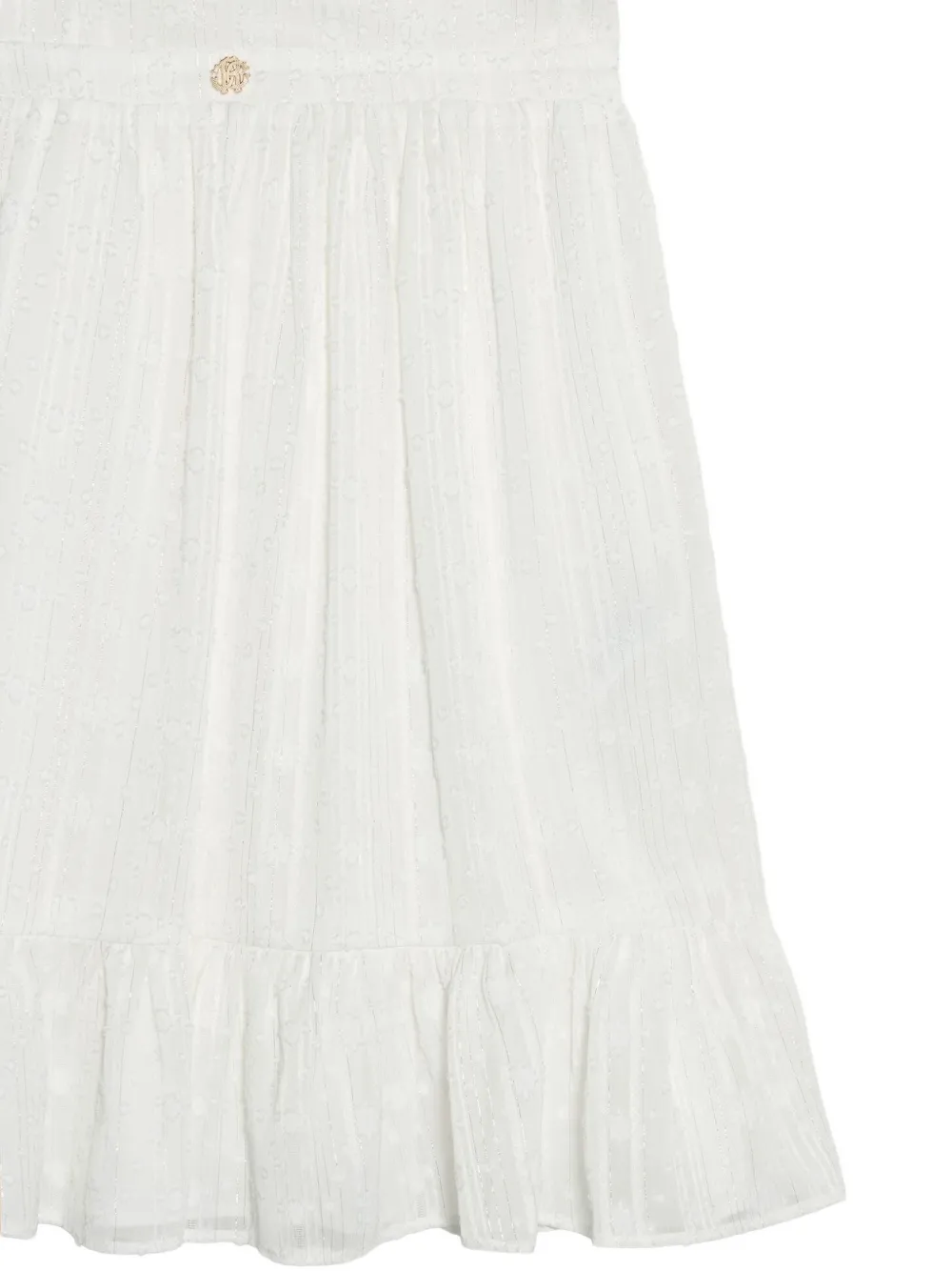 Roberto Cavalli Junior Mini-jurk met geborduurde bloemen en ruches Wit