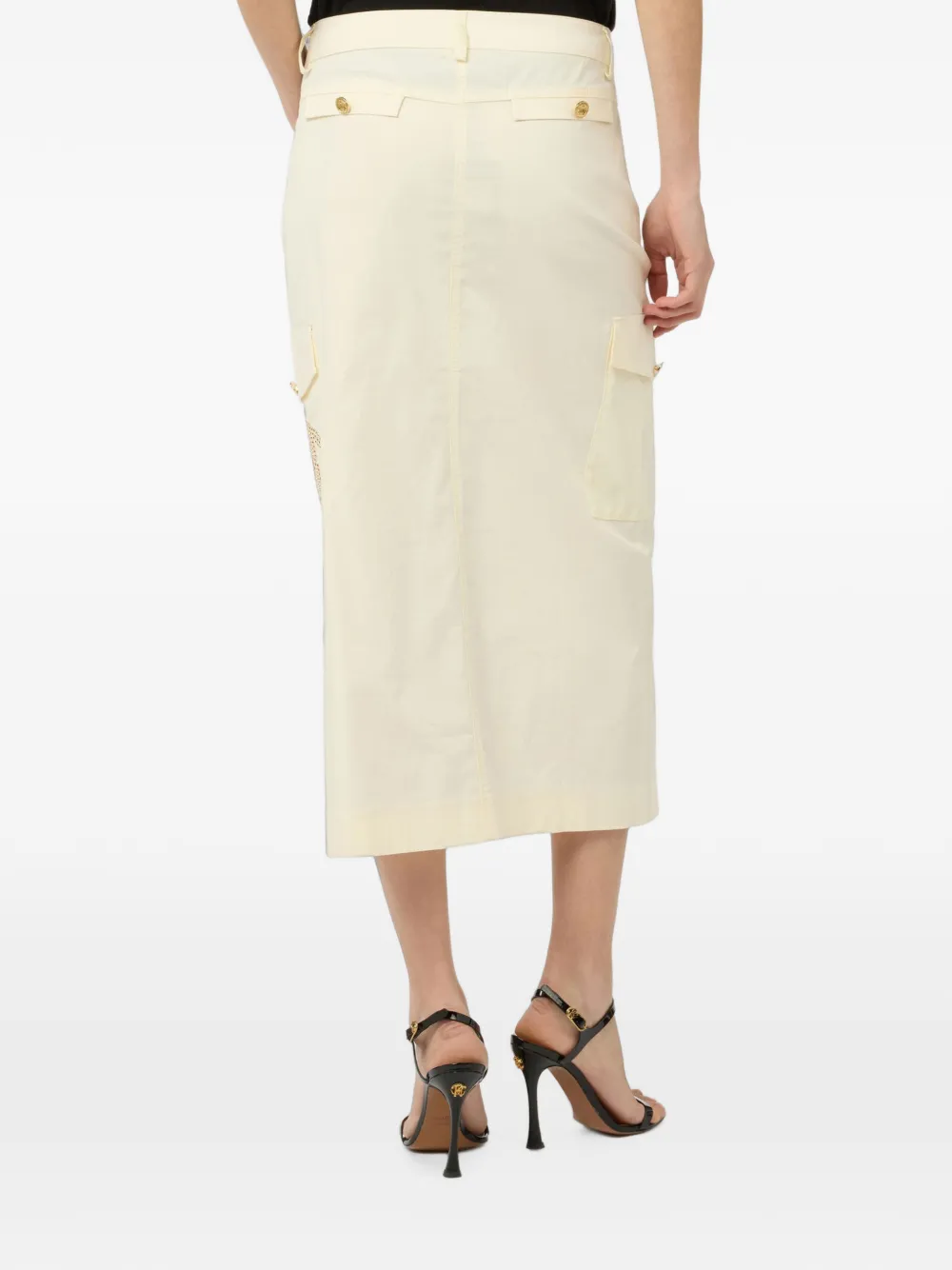 Roberto Cavalli Verfraaide midi-cargorok Beige