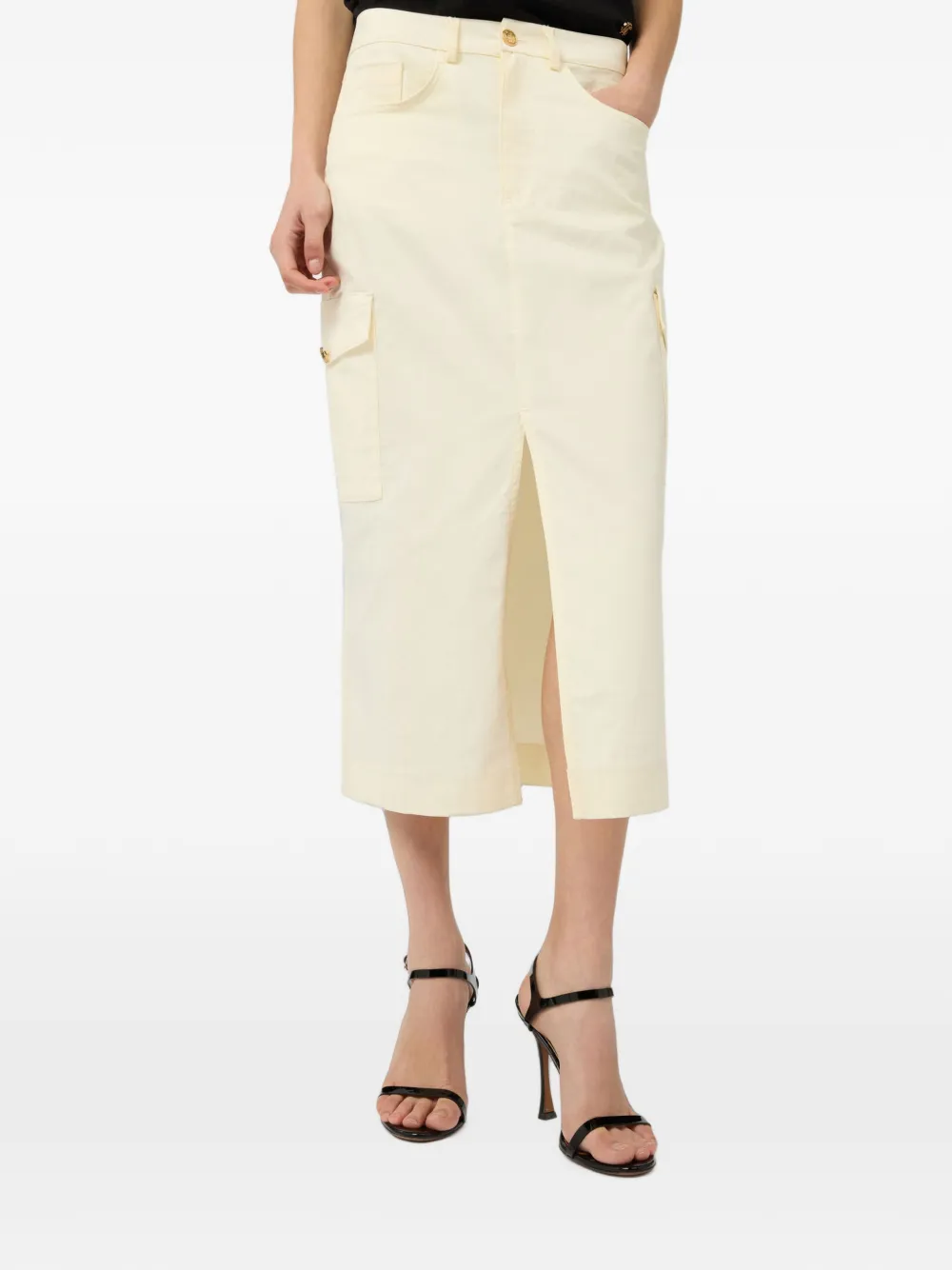 Roberto Cavalli Verfraaide midi-cargorok Beige