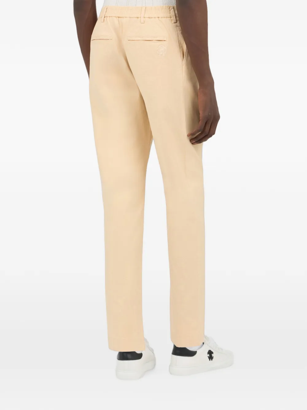 Roberto Cavalli Katoenen plooibroek met logo-patch Beige