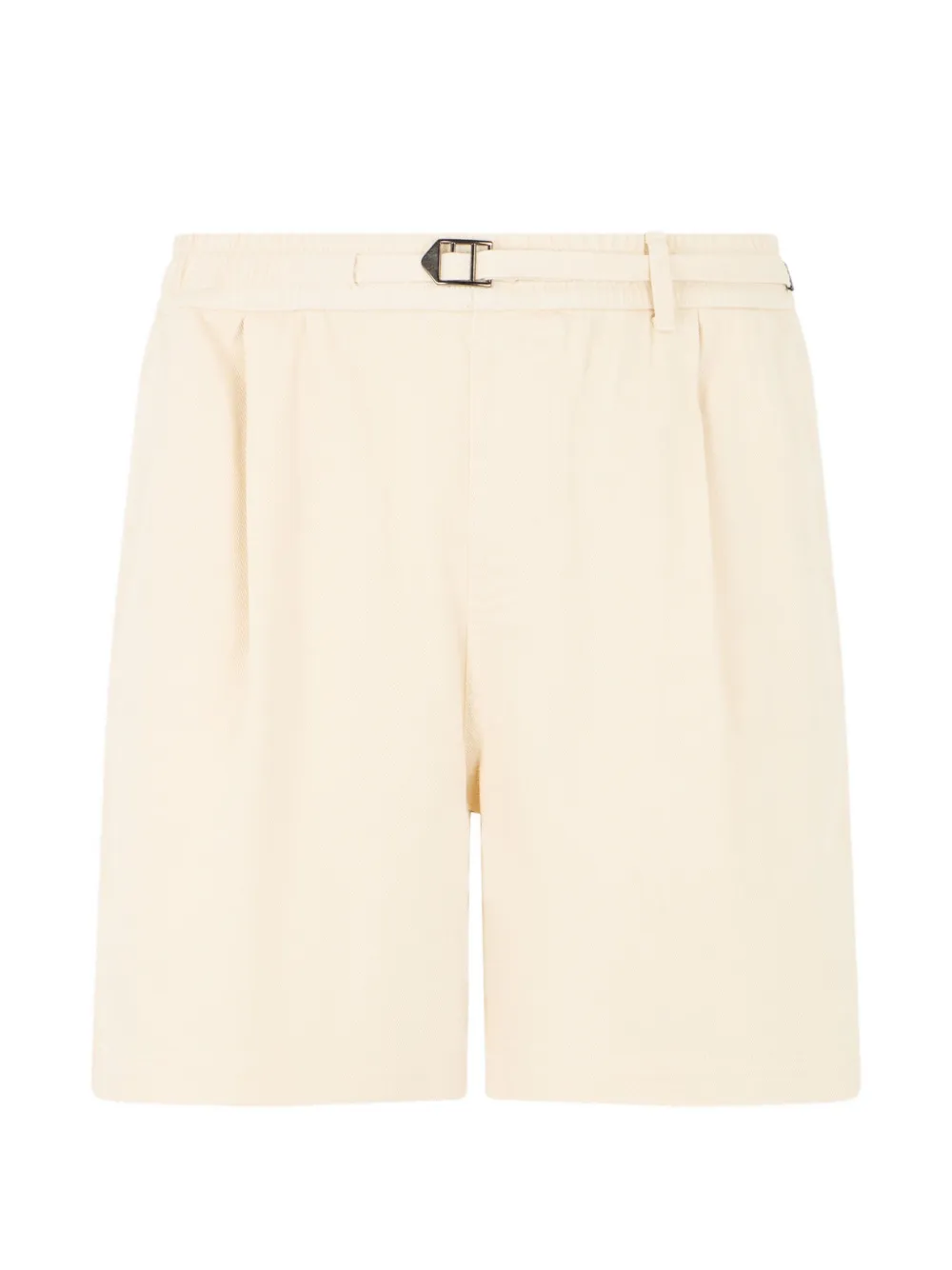 Roberto Cavalli buckle-fastening pleated cotton shorts - Blanc