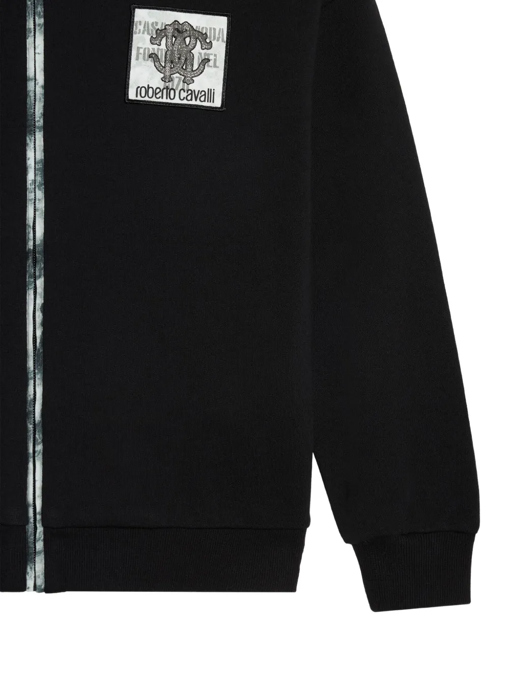 Roberto Cavalli Junior Hoodie met rits Zwart