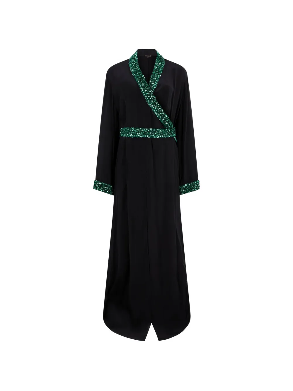 Roberto Cavalli sequin-embellished wrap dress - Black