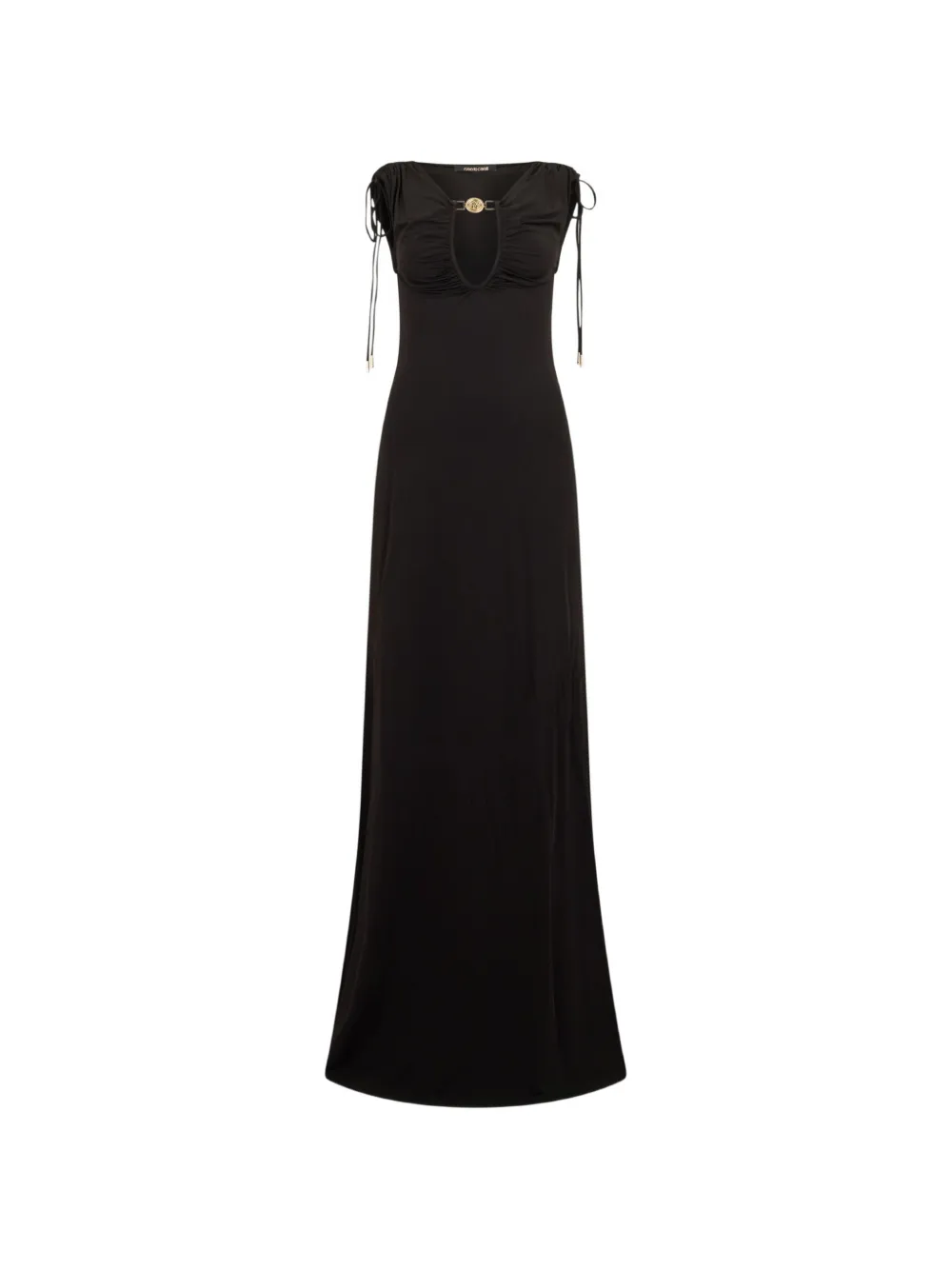 Roberto Cavalli Mirror Snake ruched maxi dress