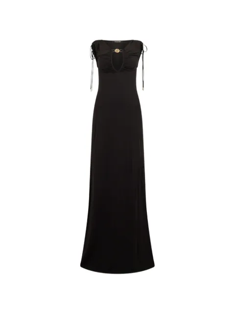 Roberto Cavalli Mirror Snake ruched maxi dress