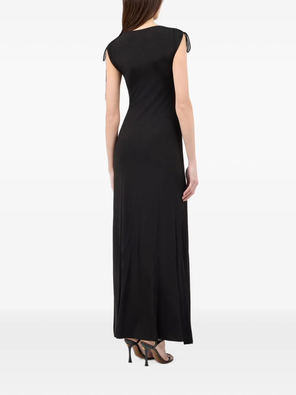 Roberto Cavalli Mirror Snake maxi-jurk met ruches Zwart