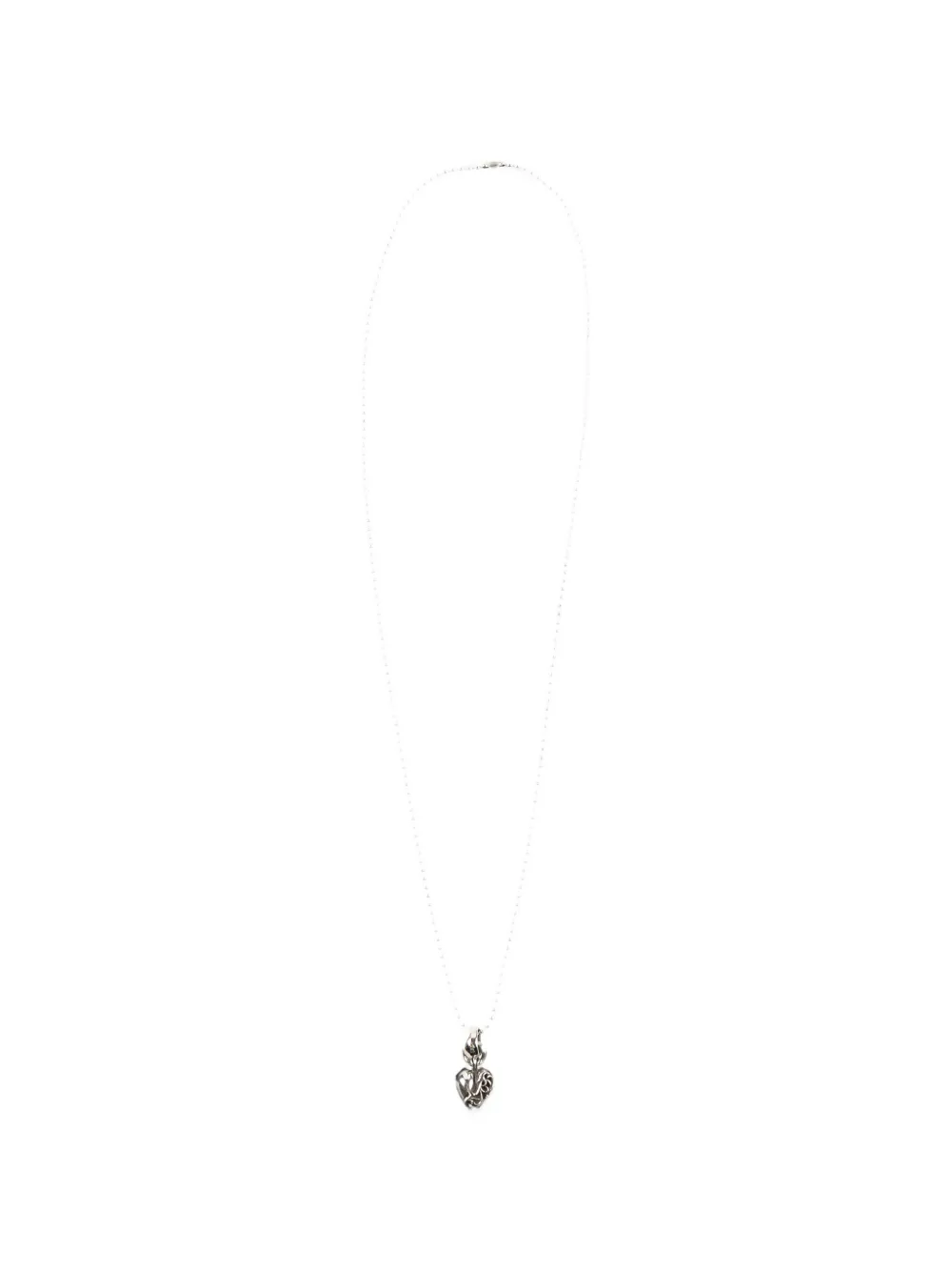 Chrome Hearts heart-pendant ball-chain necklace - Argento