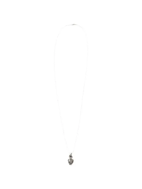 Chrome Hearts heart-pendant ball-chain necklace
