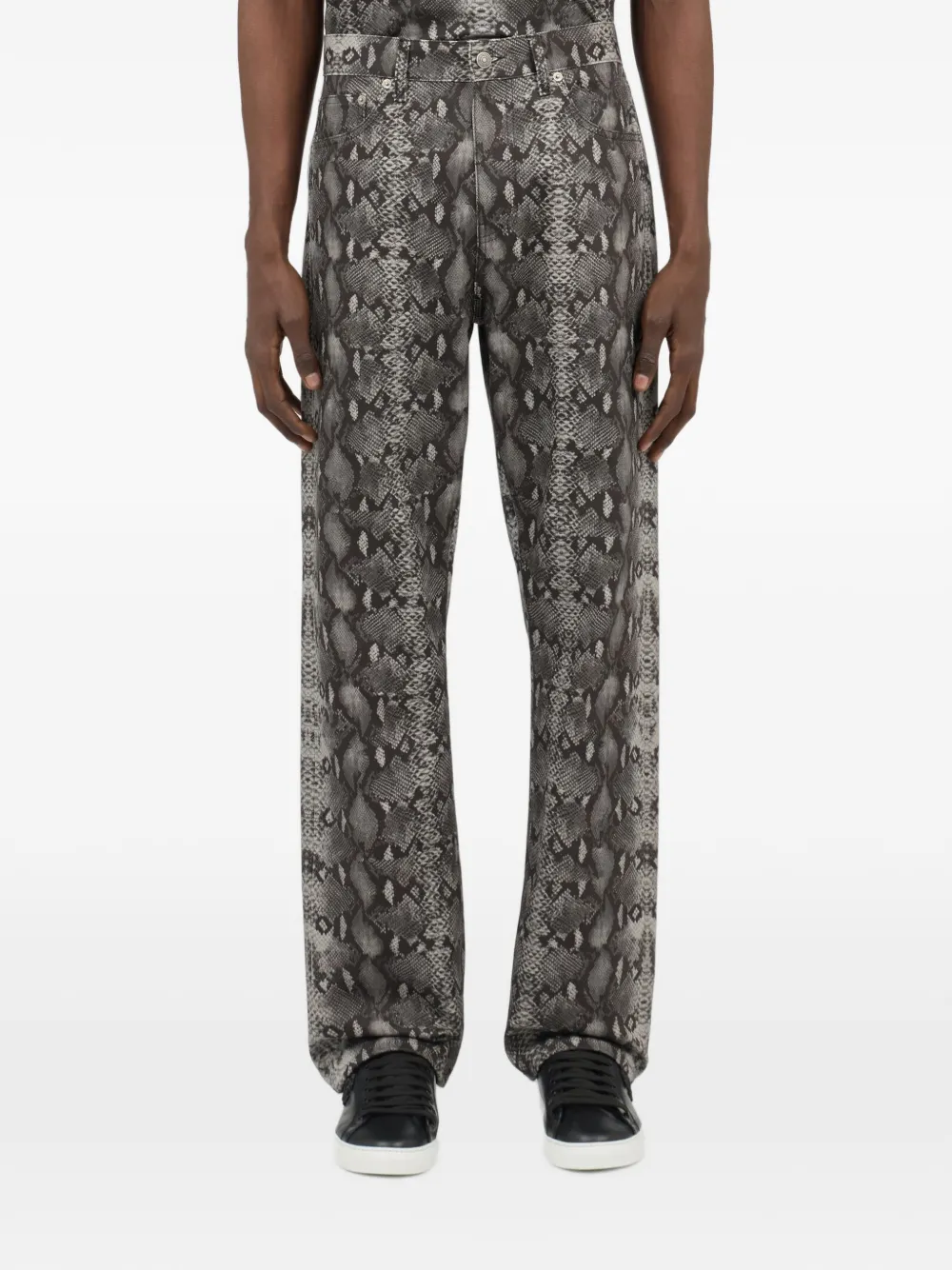 Roberto Cavalli Jeans met slangen-print Grijs