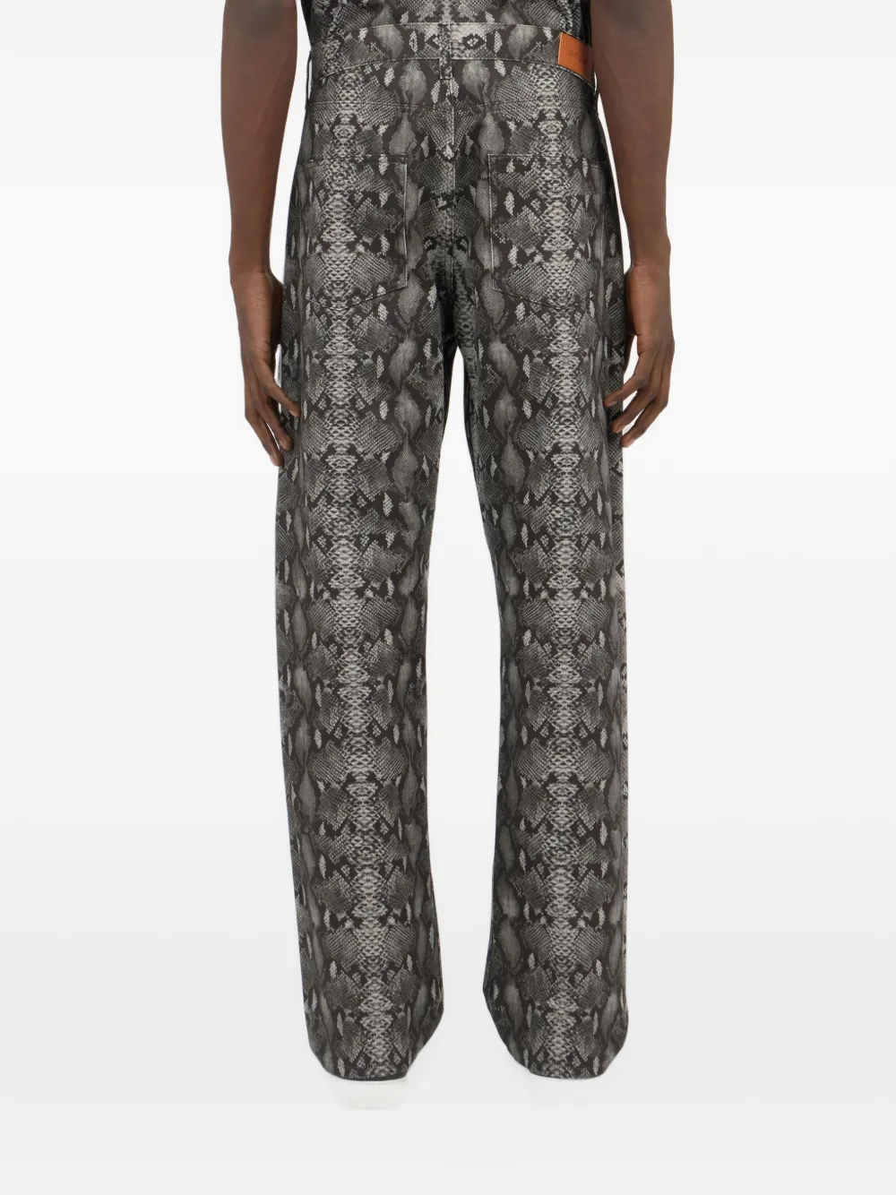 Roberto Cavalli Jeans met slangen-print Grijs